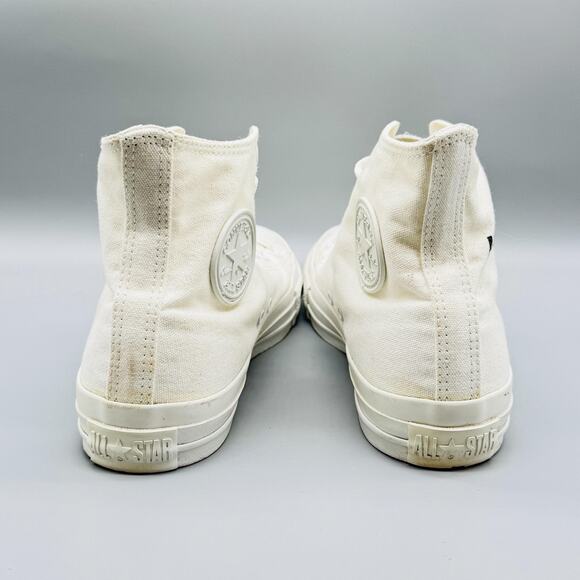 Converse Shoes Men 7.5 White Canvas All Star React 2.0 Footbed High Top Cat Face - Picture 8 of 13